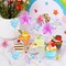 10Pcs Happy Birthday Cake Toppers, Foil Firework Cupcake Toppers, Sparkle Tinsel Cake Toppers Cocktail Food Toothpick for Birthday Wedding Baby Shower Graduation Party Supplies